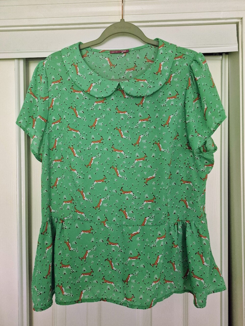 Kelly Green Peplum Top XXL Modcloth